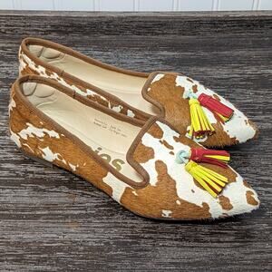 Hush Puppies Women's Brown Tan Calf Hair Animal Print Comfort Loafer Size 7